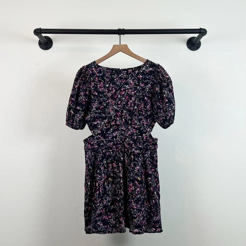 NWT French Connection Flores Cotton V-Neck Cutout Floral Mini Dress - Picture 8 of 9